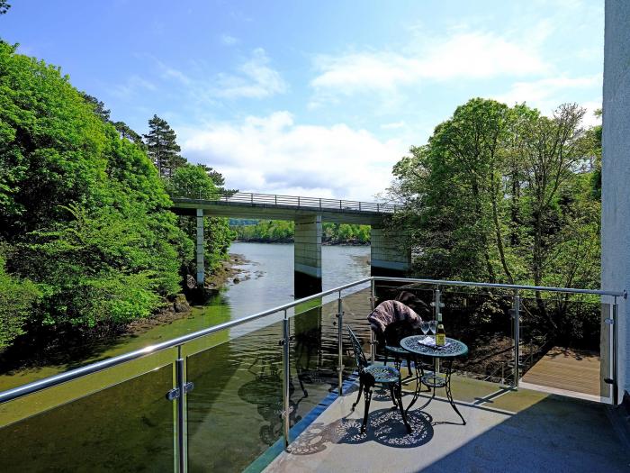 Waterside in Menai Bridge, Anglesey, with views of the River Cadnant and the Menai Straits. Parking.