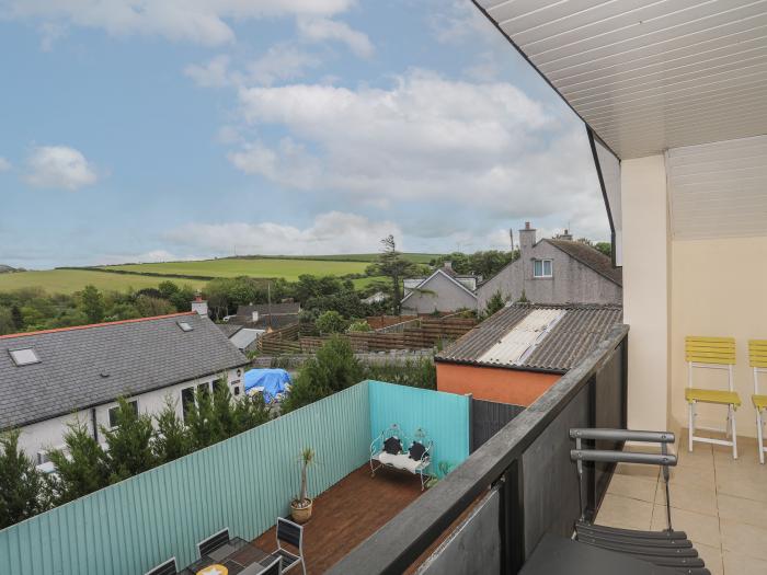 The Old Coal Yard, Cemaes Bay in Anglesey, North Wales, woodburning stove, balcony, close to beach.