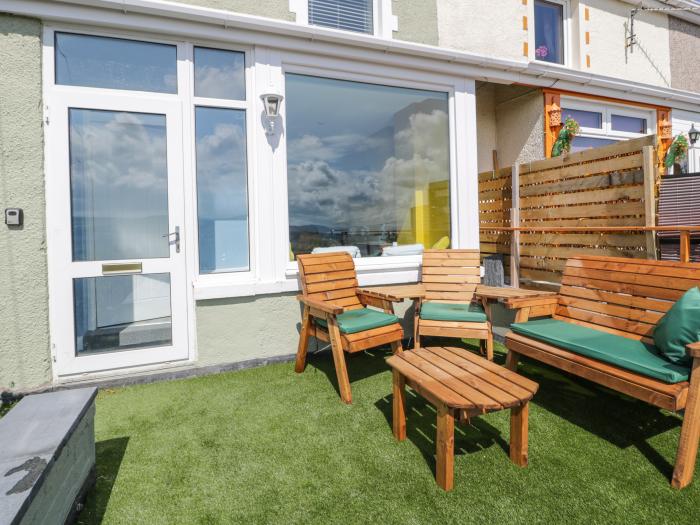 Jasmine Villa, Llandudno, Conwy. Elevated position with sea views. 2-beds. Terrace. Off-road parking