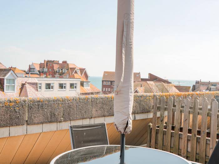 The Penthouse in Swanage, Dorset,allocated off-road parking, roof terrace, pet-free, close to beach.