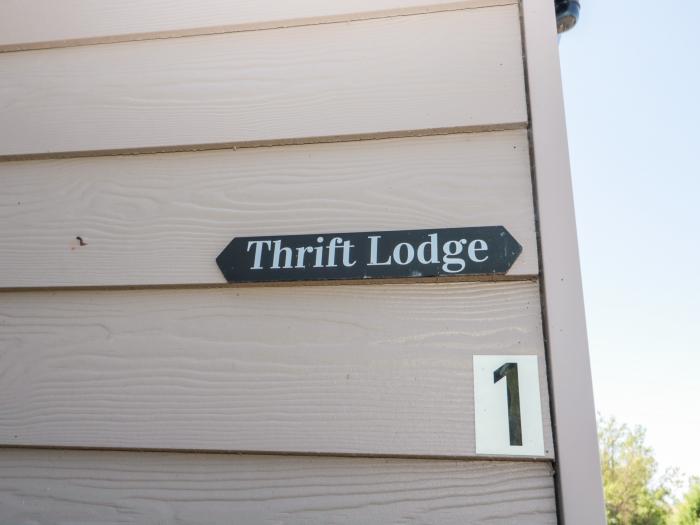 Thrift Lodge is in High Newton-by-the-Sea near Embleton, Northumberland. Near a beach. Pretty views.