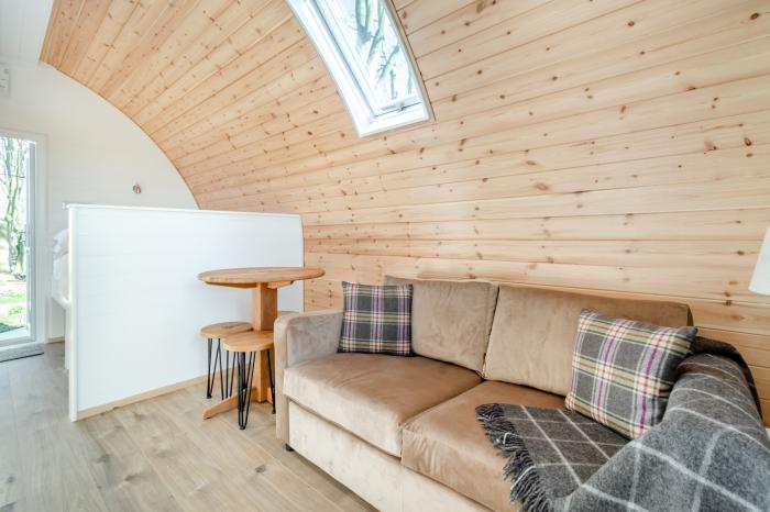 Pod 9 in Aldbrough, Yorkshire sleeps four guests in studio-style layout and has private parking with