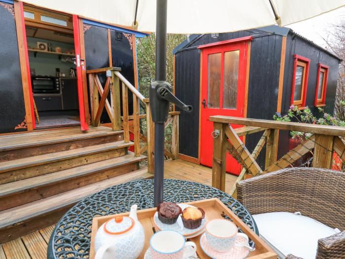 Dolly the Circus Wagon, Brynhoffnant, Sir Ceredigion. Woodburning stove. Romantic. Countryside views