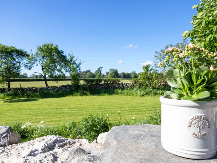 Longlands Farm Cottage, Cartmel, historic building, character, hot tub, rural location, lawned area.