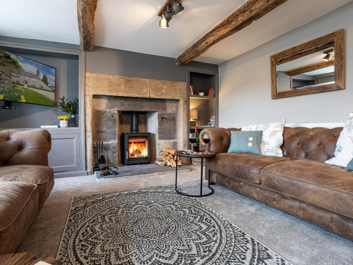 Longlands Farm Cottage, Cartmel, historic building, character, hot tub, rural location, lawned area.