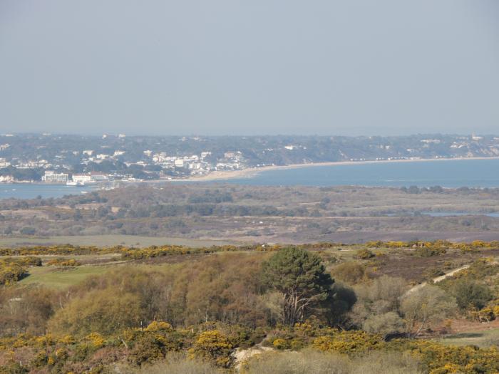 Birch, Swanage, Dorset. 2-bedrooms, open-plan, decking with hot tub, electric fire and rural setting