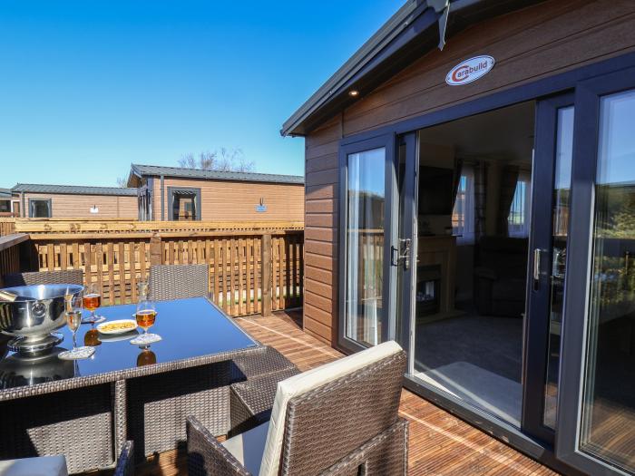 Tulip Lodge, Runswick Bay, Near Staithes, North Yorkshire. North York Moors National Park, Decking