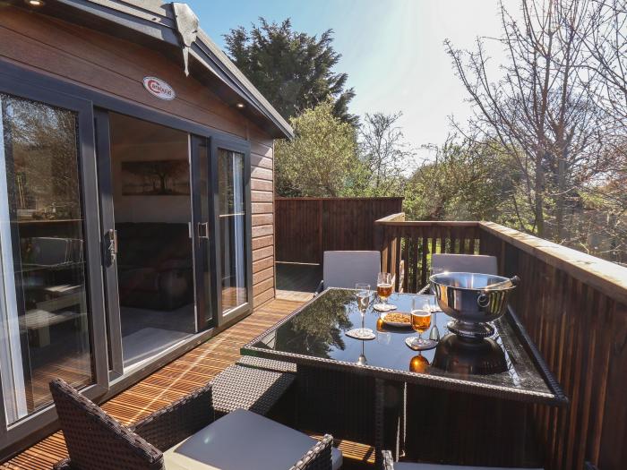 Tulip Lodge, Runswick Bay, Near Staithes, North Yorkshire. North York Moors National Park, Decking