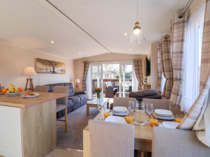 Tulip Lodge, Runswick Bay, Near Staithes, North Yorkshire. North York Moors National Park, Decking