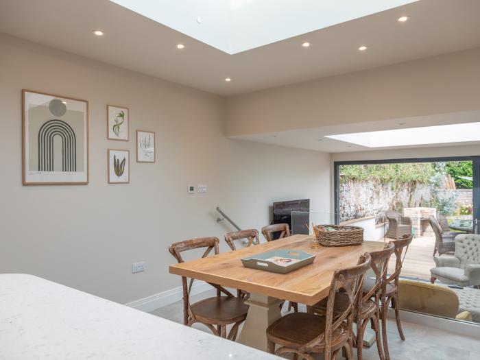 Cranford is in Salcombe, Devon. Three-bedroom home with sea glimpses. In AONB. Near a beach. Stylish