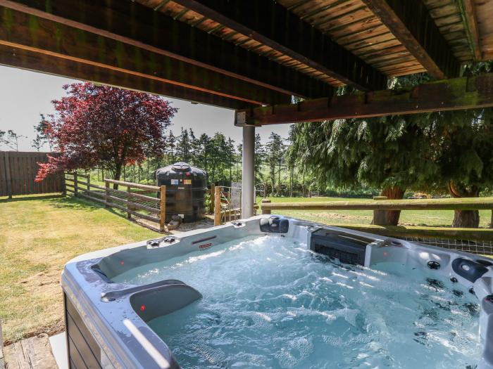 Awelfan is near Bettws Cedewain, Powys. Three-bedroom, barn conversion. Hot tub and enclosed garden.