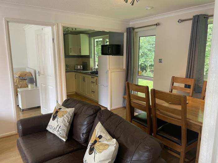 Bumble Bee Lodge, Rosecraddoc Lodge Holiday Village, near Liskeard, Cornwall. Pet-friendly. WiFi. TV