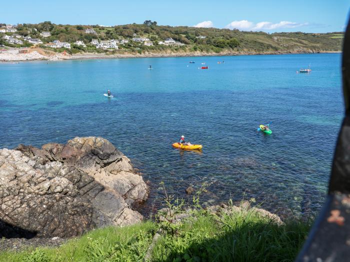 The Mariners in Coverack, Cornwall. Two-bedroom, reverse-level home, enjoying sea views. Near beach.