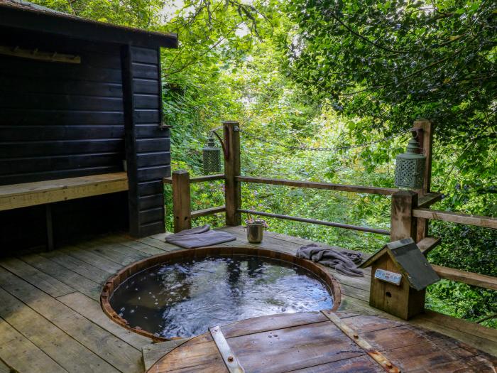 Humble Bee, Okehampton, Devon. Romantic dwelling. Decking. Shared hot tub. Over three floors. Unique