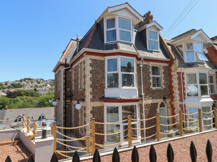 20 Station Road, is in Ilfracombe, Devon. Seven-bedroom home with games room and hot tub. Sea views.