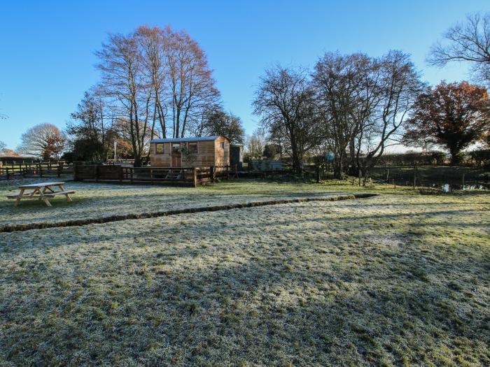 The Oak Hut in Coton near Whitchurch, Shropshire. Beautiful views. Pet-friendly. Underfloor heating.