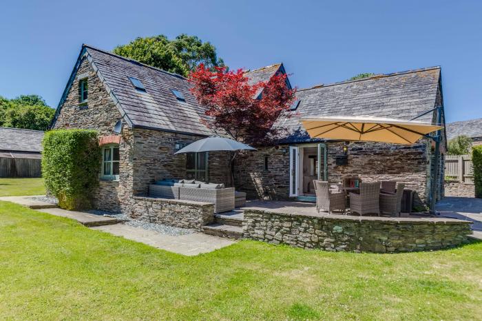 The Coach House is near Padstow, in Cornwall. Four-bedroom, stylish home with expansive garden. Pets