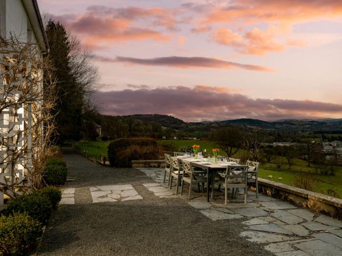 Fron Dderw, in Bala, Gwynedd. Nine-bedroom house with stunning countryside views across North Wales.