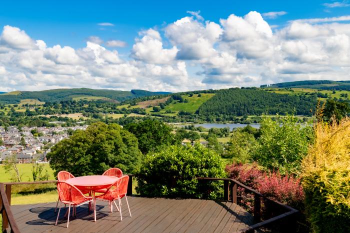 Fron Dderw, in Bala, Gwynedd. Nine-bedroom house with stunning countryside views across North Wales.