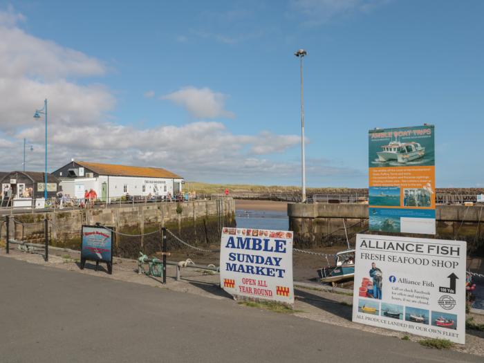 24-26 Leazes Street, Amble, Northumberland. Close to a shop, a pub and a harbour. Single storey. TV.