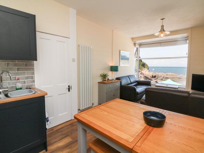 At the Bay Apartment, Hele Bay, Ilfracombe, Devon. Close to a shop, a pub and a beach. TV and Wi-Fi.