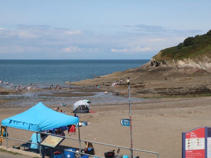 At the Bay Apartment, Hele Bay, Ilfracombe, Devon. Close to a shop, a pub and a beach. TV and Wi-Fi.