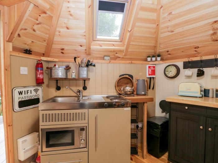 Oak, Ulverston, Cumbria. Studio-style pod ideal for a couple and one well-behaved dog. National Park