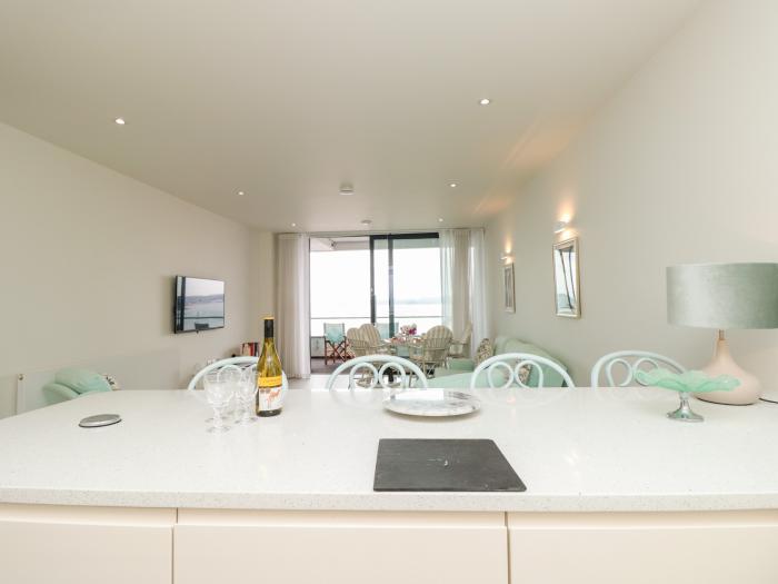 20 Abbey Sands, in Torquay, Devon. Two-bedroom apartment, overlooking the beach. Close to amenities.