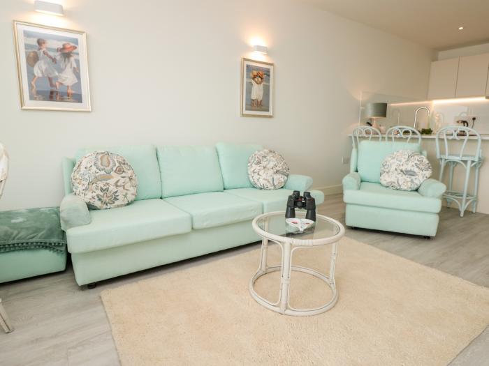 20 Abbey Sands, in Torquay, Devon. Two-bedroom apartment, overlooking the beach. Close to amenities.