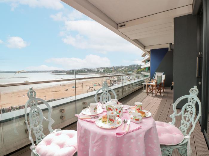 20 Abbey Sands, in Torquay, Devon. Two-bedroom apartment, overlooking the beach. Close to amenities.