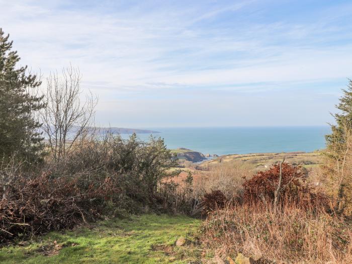 Bronyrhiw, in Goodwick, Pembrokeshire. Three-bedroom home with sea views and enclosed gardens. Pets.