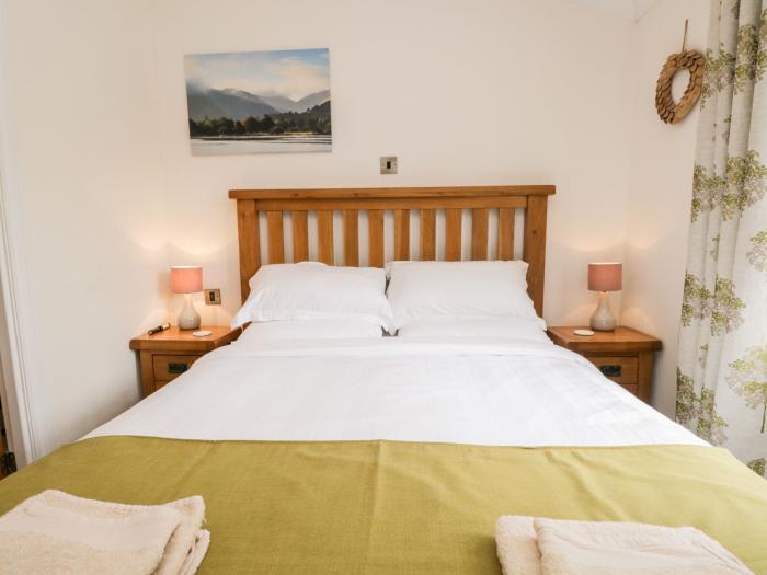 Pippin Lodge near Cartmel, Cumbria. One-bedroom lodge, ideal for couples. Pet-friendly. Contemporary