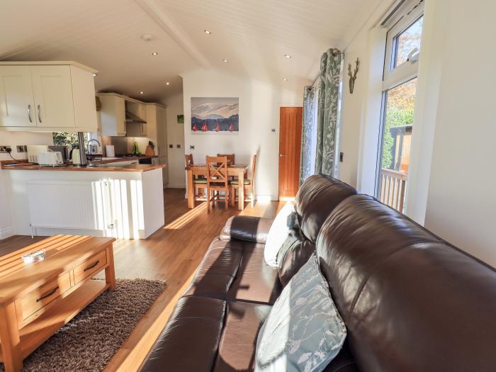 Pippin Lodge near Cartmel, Cumbria. One-bedroom lodge, ideal for couples. Pet-friendly. Contemporary