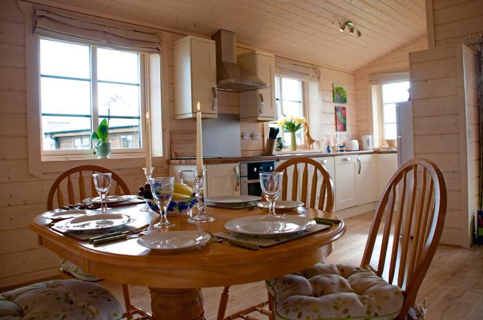 Skylark Lodge, in Kirkbean, near Southerness, Dumfries and Galloway. Open plan. Ground-floor living.