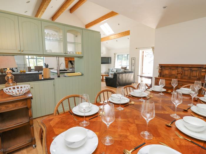 The Coach House at Plas Dolguog, in Machynlleth. Five-bedroom home with hot tub and enclosed garden.