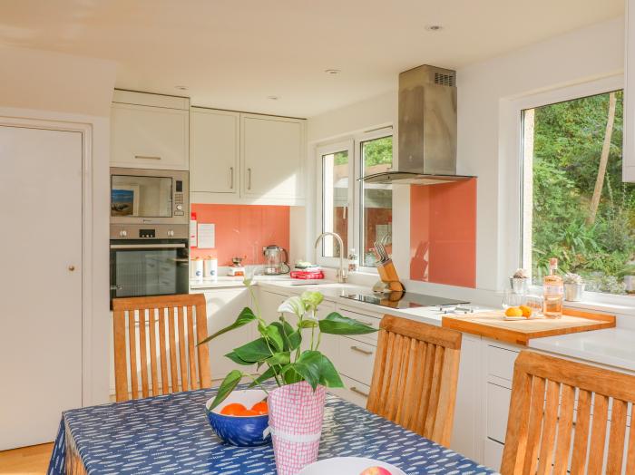 3 Bonaventure Close, is in Salcombe, Devon. Four-bedroom home, near amenities. Pet-friendly. Garden.