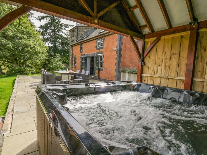 Nanthir nearby Rhayader, Powys. Set in spacious grounds. Over three floors. Five bedrooms & hot tub.