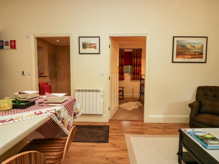 The Homestead Lodge is in Troutbeck Bridge, Cumbria. One-bedroom lodge, ideal for couples. Near lake