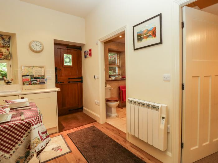 The Homestead Lodge is in Troutbeck Bridge, Cumbria. One-bedroom lodge, ideal for couples. Near lake