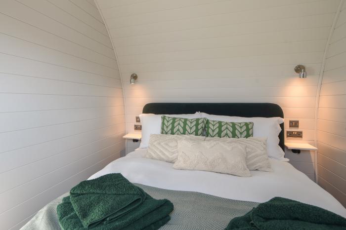 Maple near Charmouth, Dorset. Two-bedroom pod with countryside views. Open-plan living. Pet-friendly