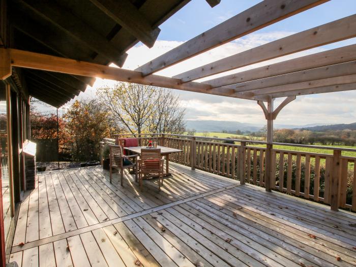 The Danish House, Hyssington, Powys. Scandi-style home. Pet-friendly. Woodburning stove. Great views