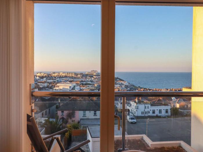 10 Quay Court in Newquay, Cornwall. Four-bedroom townhouse with sea views. Pets. Near beach. Stylish