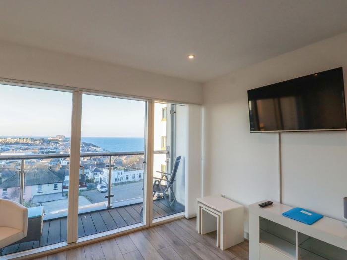 10 Quay Court in Newquay, Cornwall. Four-bedroom townhouse with sea views. Pets. Near beach. Stylish