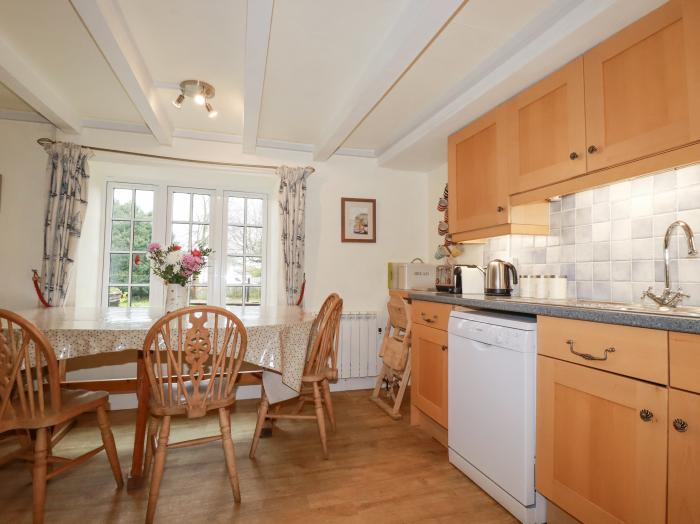 Trewillig Cottage, in Tredrizzick, Cornwall. Close to shop and beach. Pet-friendly. Enclosed garden.