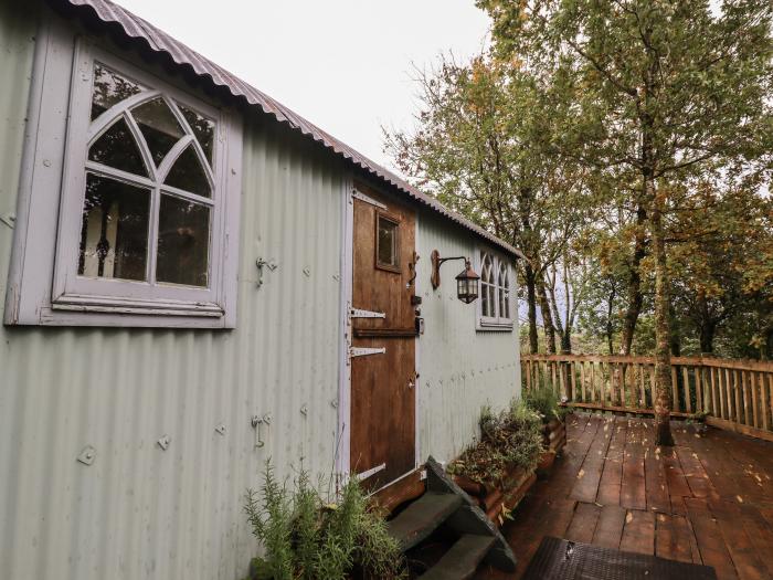 Nadine is near Beguildy, Powys. Single-storey hut, offering a couple's retreat. Rural. Pet-friendly.