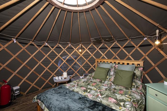 Nomad, is near Beguildy, Powys. Romantic yurt, ideal for couples. Pet-friendly. Countryside setting.