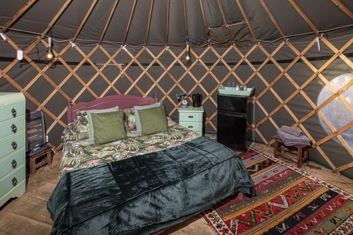 Nomad, is near Beguildy, Powys. Romantic yurt, ideal for couples. Pet-friendly. Countryside setting.